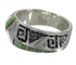 Turquoise Inlay Silver Water Wave Southwestern Ring Size 6-1/4 AX83951